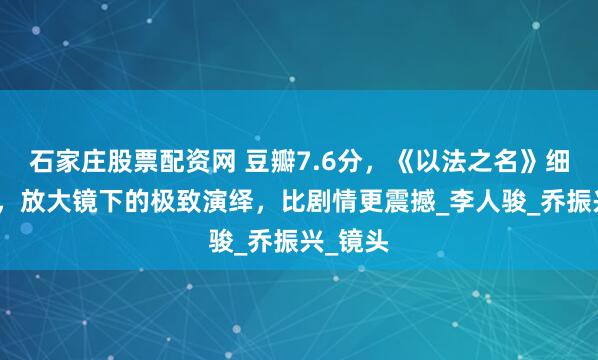 石家庄股票配资网 豆瓣7.6分,《以法之名》细节震撼,放大镜下的极致演绎,比剧情更震撼_李人骏_乔振兴_镜头