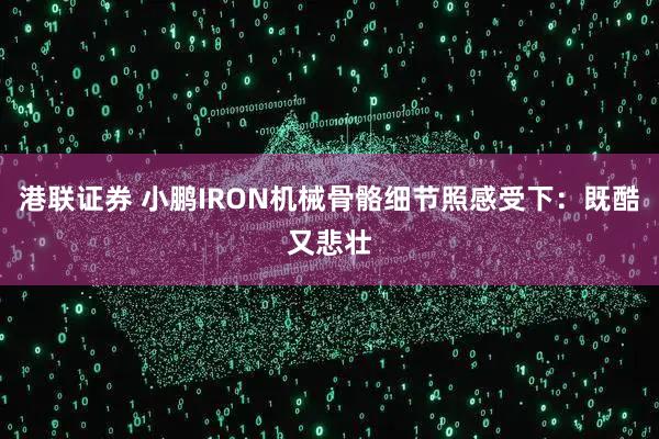 港联证券 小鹏IRON机械骨骼细节照感受下：既酷又悲壮